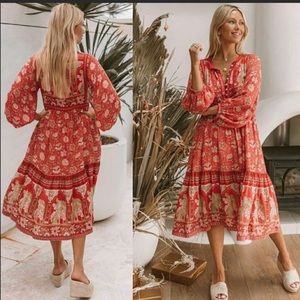 Spell & The Gypsy Collective Poinciana Boho Dress in Cherry